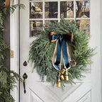 Christmas Artificial Pine Wreath with Bells & Ribbon