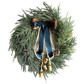 Christmas Artificial Pine Wreath with Bells & Ribbon
