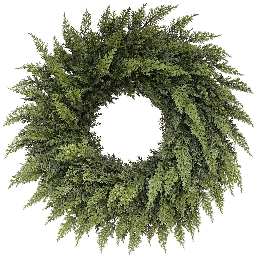 Real Touch Artificial Cedar Wreath Wall Hanging