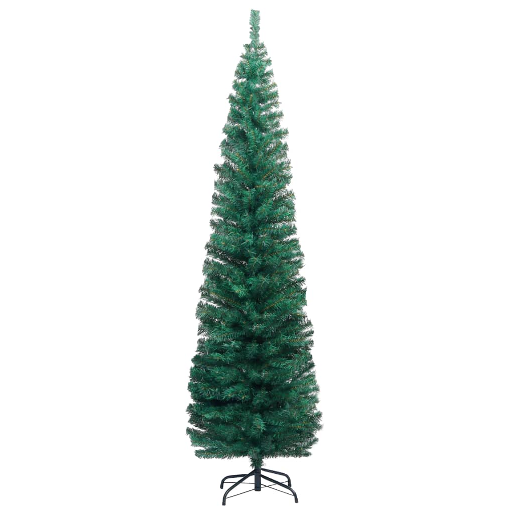 NNEVL Slim Artificial Christmas Tree with Stand Green 240 cm PVC