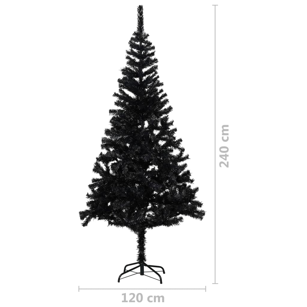 NNEVL Artificial Christmas Tree with Stand Black 240 cm PVC