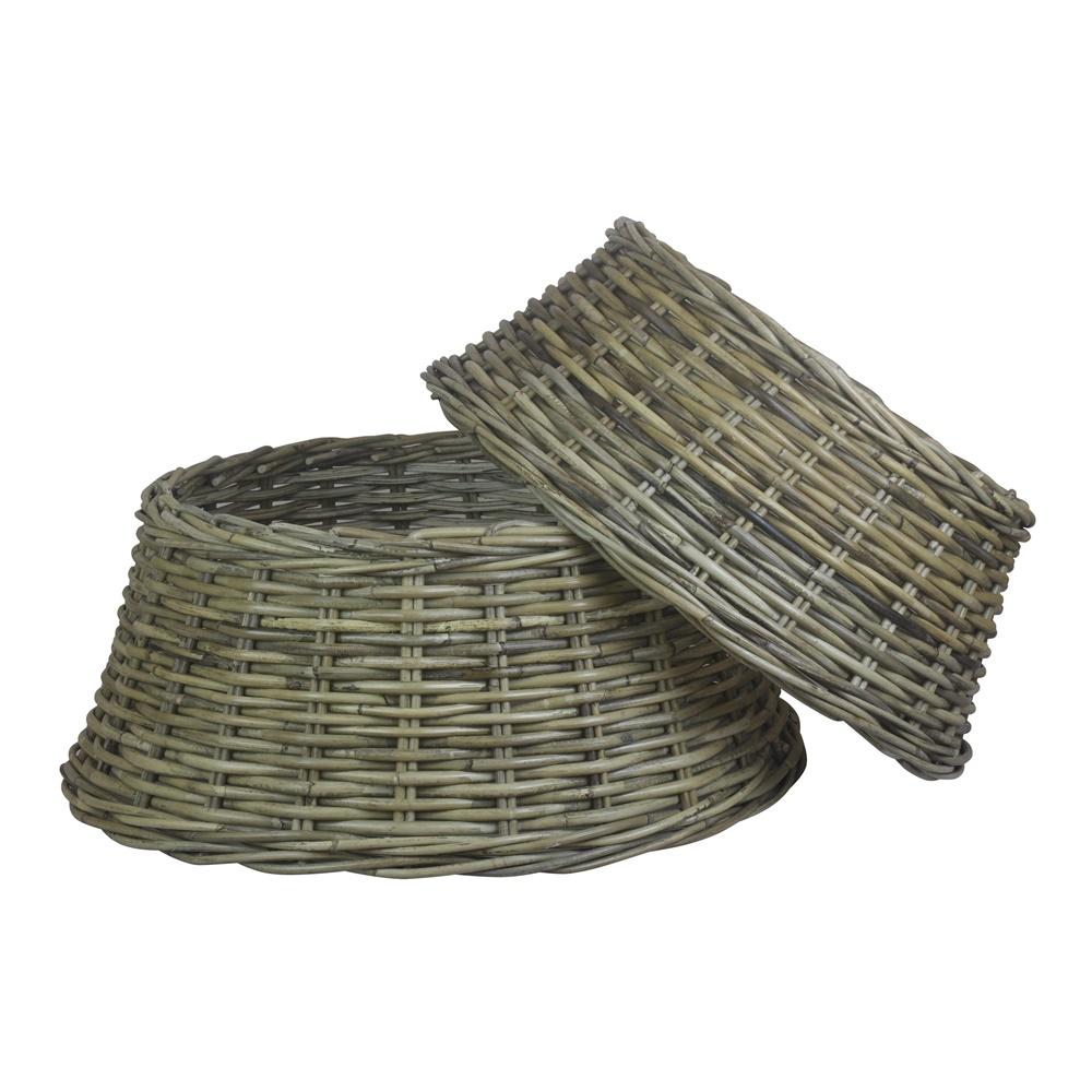 Grey Kubu Rattan Christmas Tree Skirt
