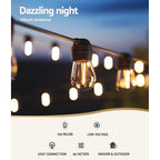 95m Solar Festoon Lights – 100 Warm White S14 Bulbs