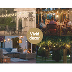 95m Solar Festoon Lights – 100 Warm White S14 Bulbs
