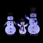 Set of 3 Light-Up Snowmen – 330 LEDs
