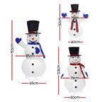 Set of 3 Light-Up Snowmen – 330 LEDs