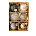 GLASS AF — 6-Piece Painted Glass Christmas Bauble Set