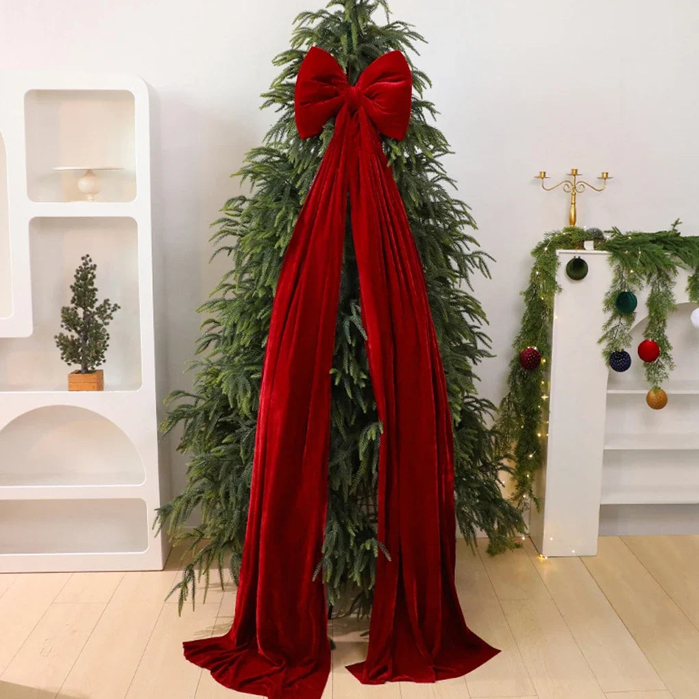 Large Velvet Christmas Bow Ornament