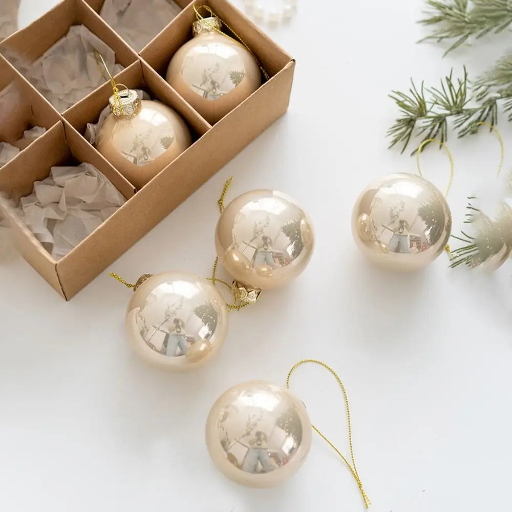 GLASS AF — 6-Piece Painted Glass Christmas Bauble Set