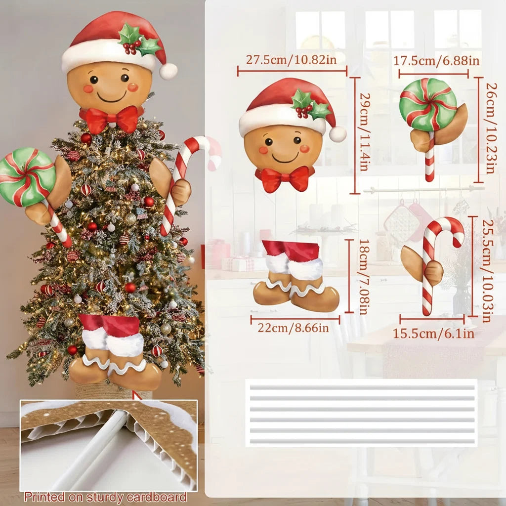 4PCS Gingerbread Man Christmas Tree Ornaments