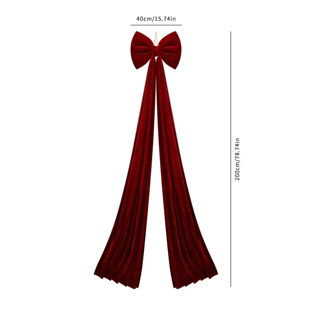 Large Velvet Christmas Bow Ornament