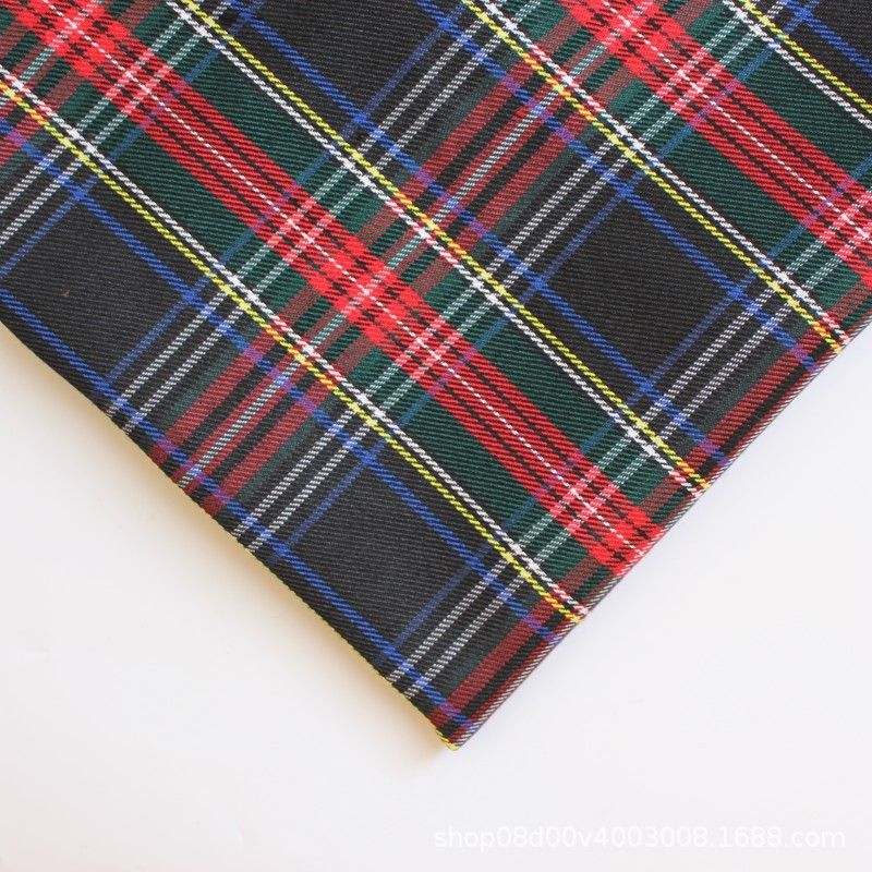 polyester woven fabric, plaid fabric, Christmas red green fabric, twill fabric, jacquard check fabric, fabric for bags, fabric for shoes, fabric for hats, fabric for pet decorations, festive fabric, holiday craft fabric, DIY fabric Australia - White - Siz