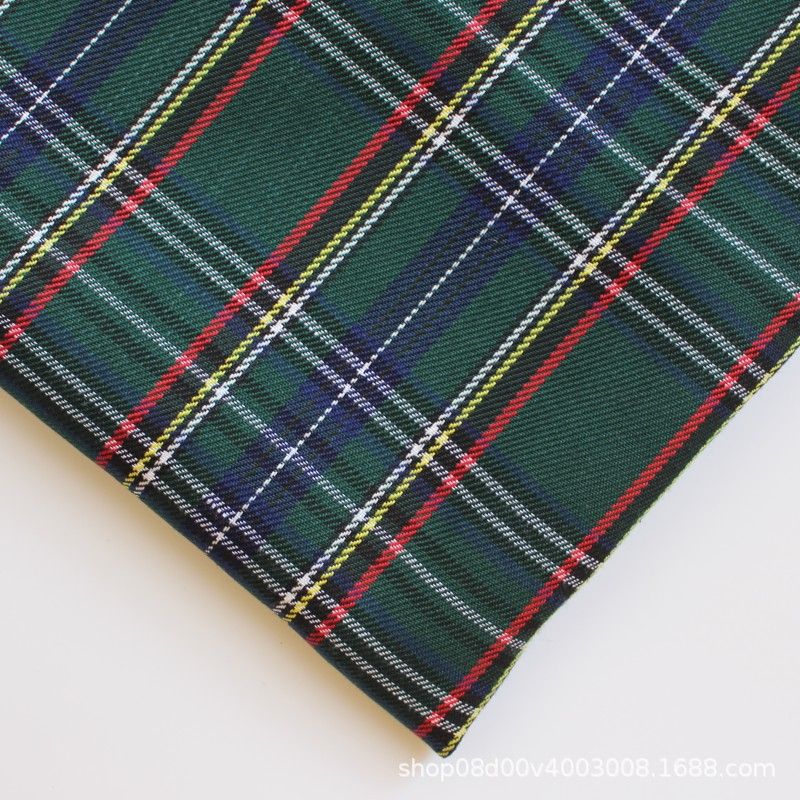 polyester woven fabric, plaid fabric, Christmas red green fabric, twill fabric, jacquard check fabric, fabric for bags, fabric for shoes, fabric for hats, fabric for pet decorations, festive fabric, holiday craft fabric, DIY fabric Australia - White - Siz