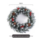 Frosted Red Berry Christmas Wreath – 50cm