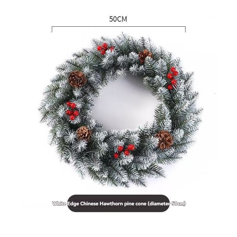 Frosted Red Berry Christmas Wreath – 50cm