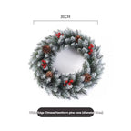 Frosted Red Berry Christmas Wreath – 50cm