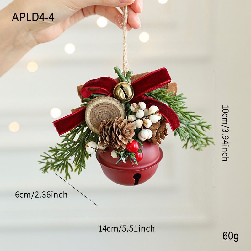 Vintage Floral Christmas Bell – Red & Gold