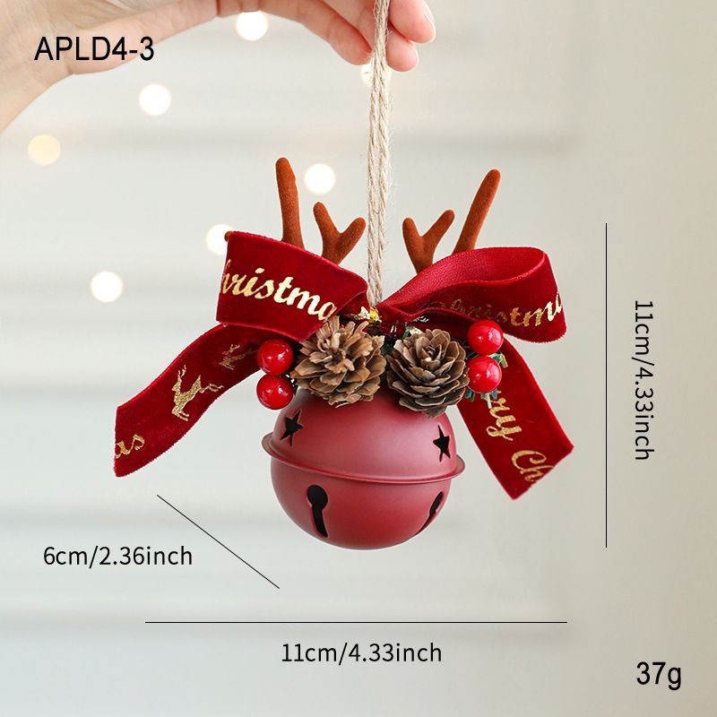 Vintage Floral Christmas Bell – Red & Gold
