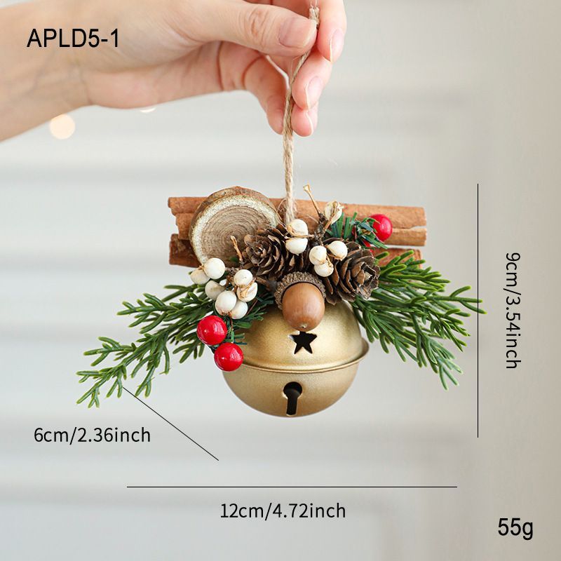 Vintage Floral Christmas Bell – Red & Gold
