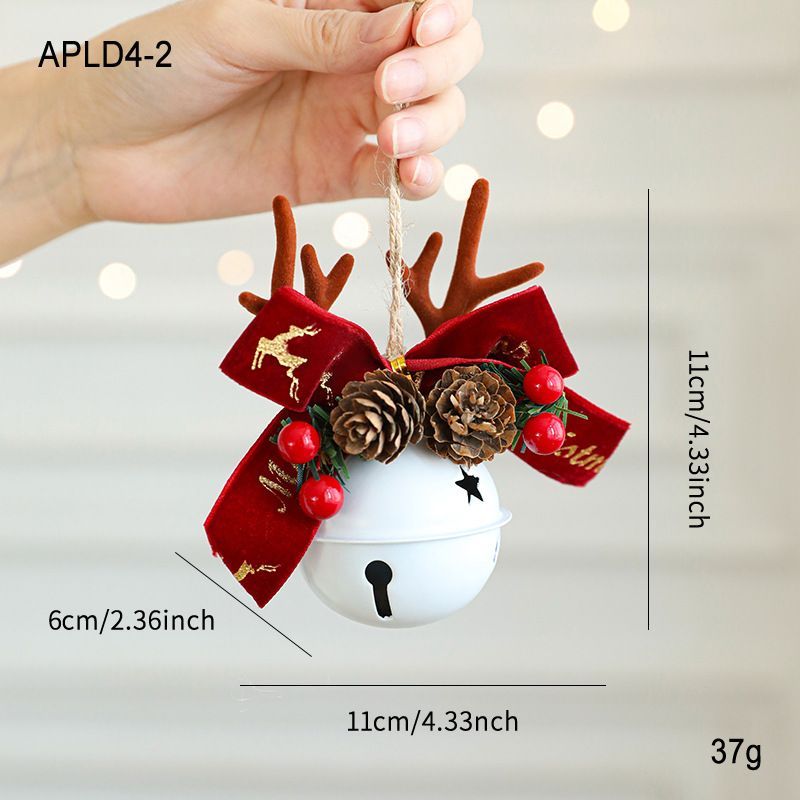 Vintage Floral Christmas Bell – Red & Gold