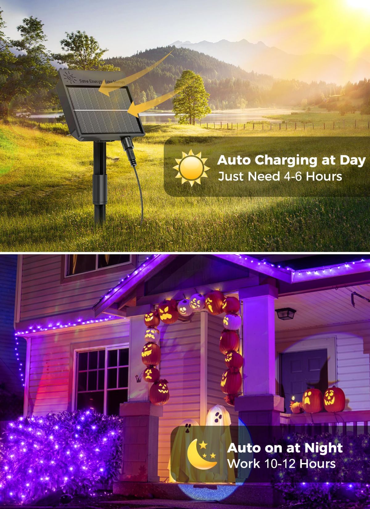Solar String Lights – Outdoor Waterproof LED Fairy Lights, 22ft