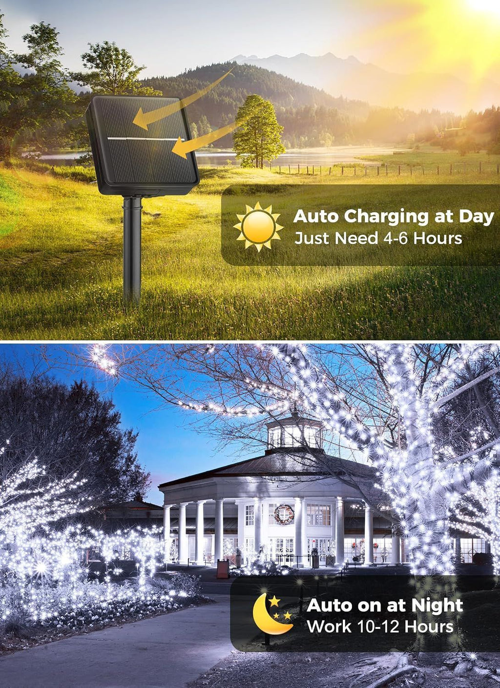 Solar String Lights – Outdoor Waterproof LED Fairy Lights, 22ft