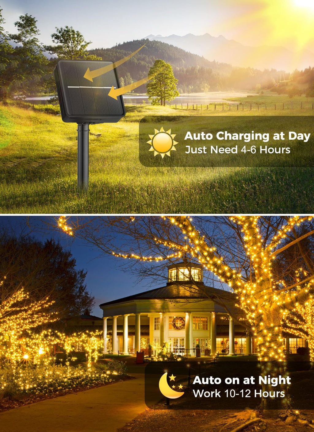 Solar String Lights – Outdoor Waterproof LED Fairy Lights, 22ft