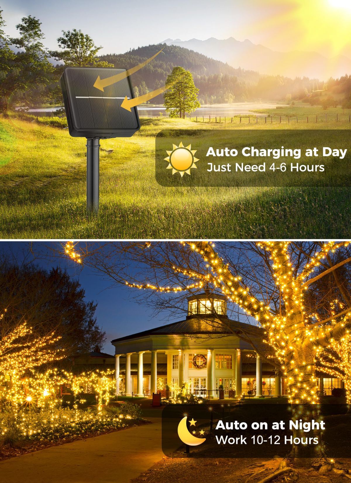 Solar String Lights – Outdoor Waterproof LED Fairy Lights, 22ft