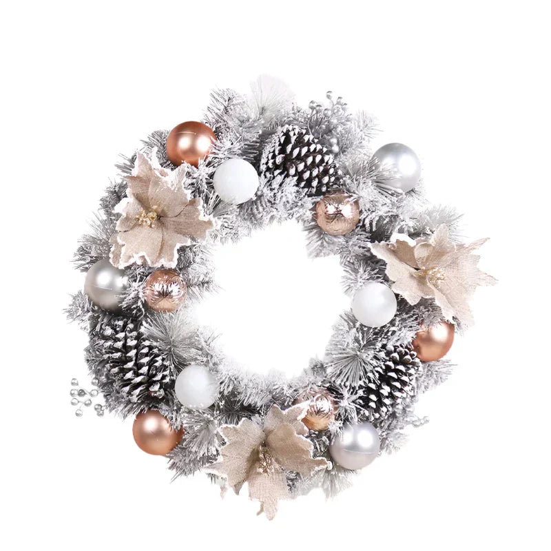 Silver Pine Cone Christmas Wreath – 40cm
