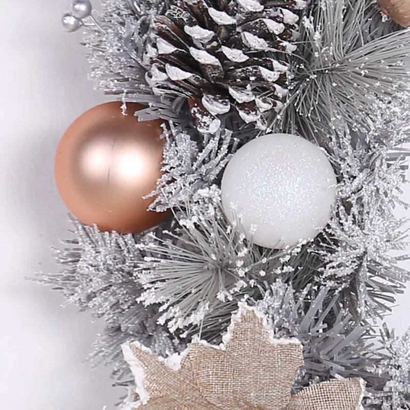Silver Pine Cone Christmas Wreath – 40cm