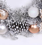 Silver Pine Cone Christmas Wreath – 40cm