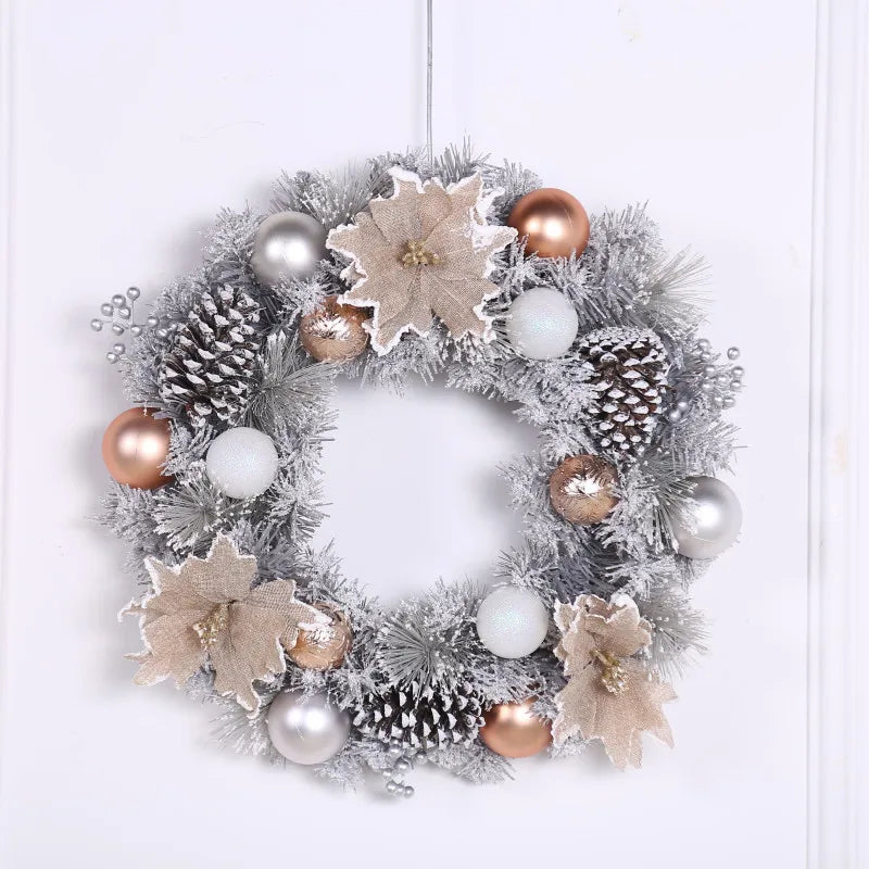 Silver Pine Cone Christmas Wreath – 40cm