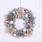 Silver Pine Cone Christmas Wreath – 40cm