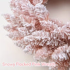 Pink Snowy Pine Christmas Wreath – 30cm