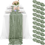 Light Green Cheesecloth Table Runner Loose-woven Runner