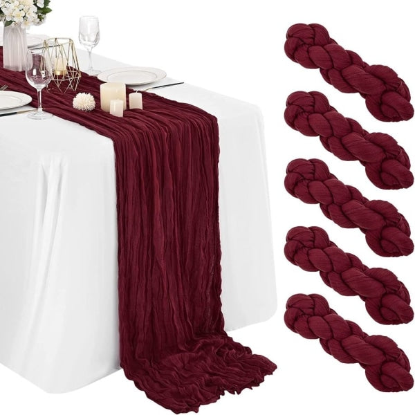 Light Green Cheesecloth Table Runner Loose-woven Runner