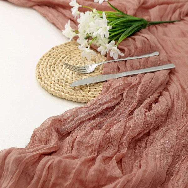 Light Green Cheesecloth Table Runner Loose-woven Runner