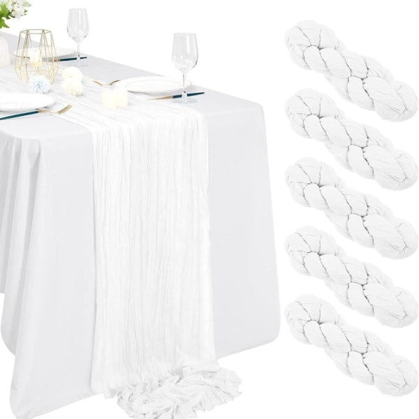 Light Green Cheesecloth Table Runner Loose-woven Runner