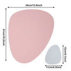 4-Pack Faux Leather Placemats Waterproof Non-Slip Easy-to-Dry Double-Sided, Pink, 12x18 Inches
