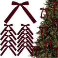 Velvet Christmas Tree Bows – Burgundy | Set of 12