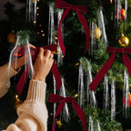 Velvet Christmas Tree Bows – Burgundy | Set of 12