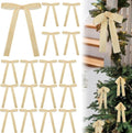 Velvet Christmas Tree Bows – Beige | Set of 12
