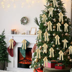 Velvet Christmas Tree Bows – Beige | Set of 12