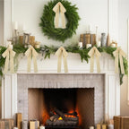 Velvet Christmas Tree Bows – Beige | Set of 12