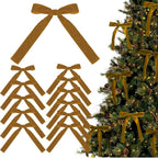 Velvet Christmas Tree Bows – Chocolate Brown | Set of 12