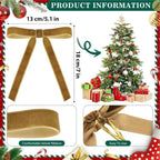 Velvet Christmas Tree Bows – Chocolate Brown | Set of 12