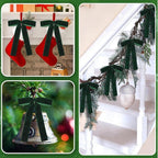 Velvet Christmas Tree Bows – Deep Green | Set of 12
