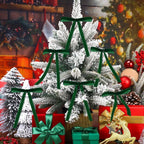 Velvet Christmas Tree Bows – Deep Green | Set of 12