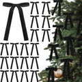 Velvet Christmas Tree Bows – Black | Set of 12