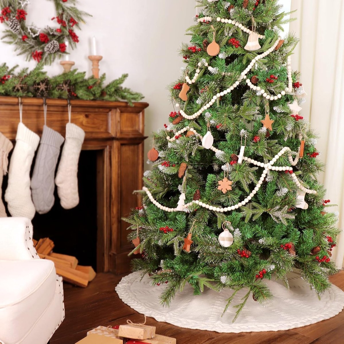 Cable Knit Christmas Tree Skirt – Cream | 122cm